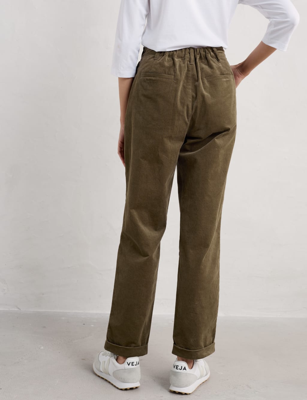 Khaki ankle grazer trousers store