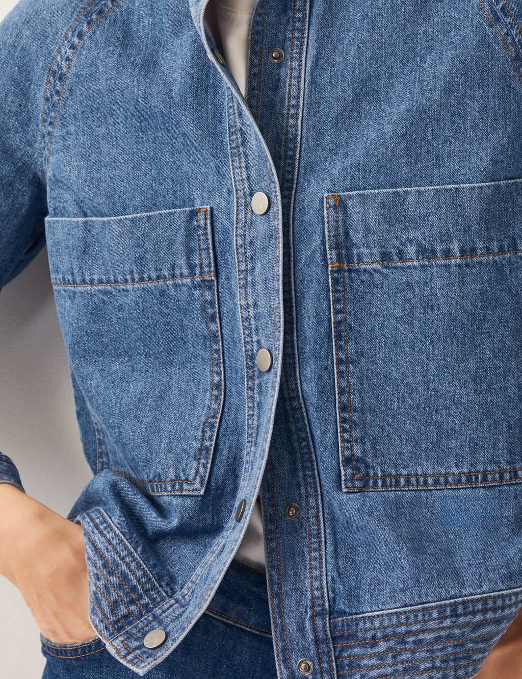 Pure Cotton Denim Bomber Jacket 2 of 5