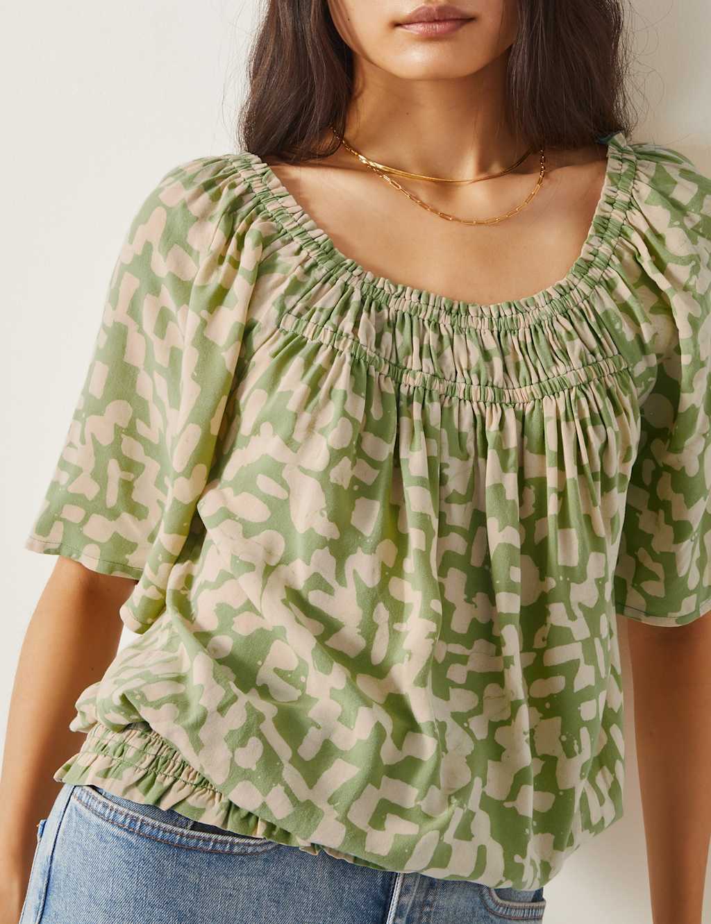 Printed Scoop Neck Top 4 of 5
