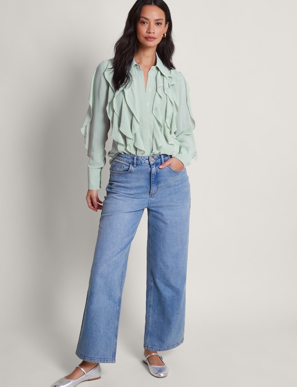 Collared Ruffle Blouse | Monsoon | M&S Collared Ruffle Blouse | Monsoon | M&S