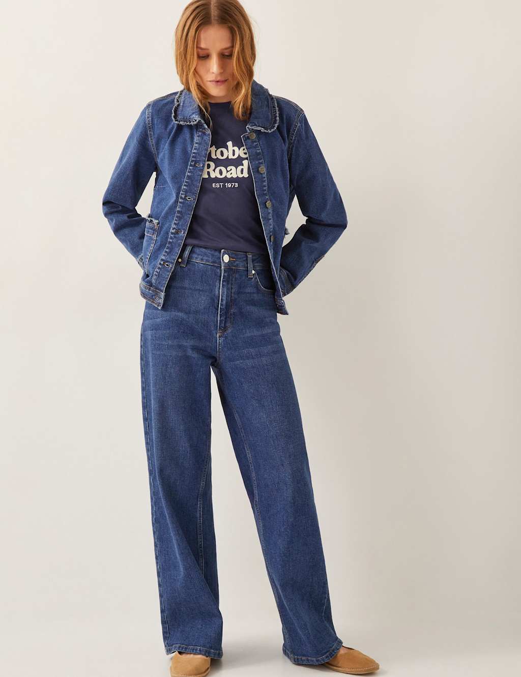 Denim Frill Detail Collared Jacket 4 of 4