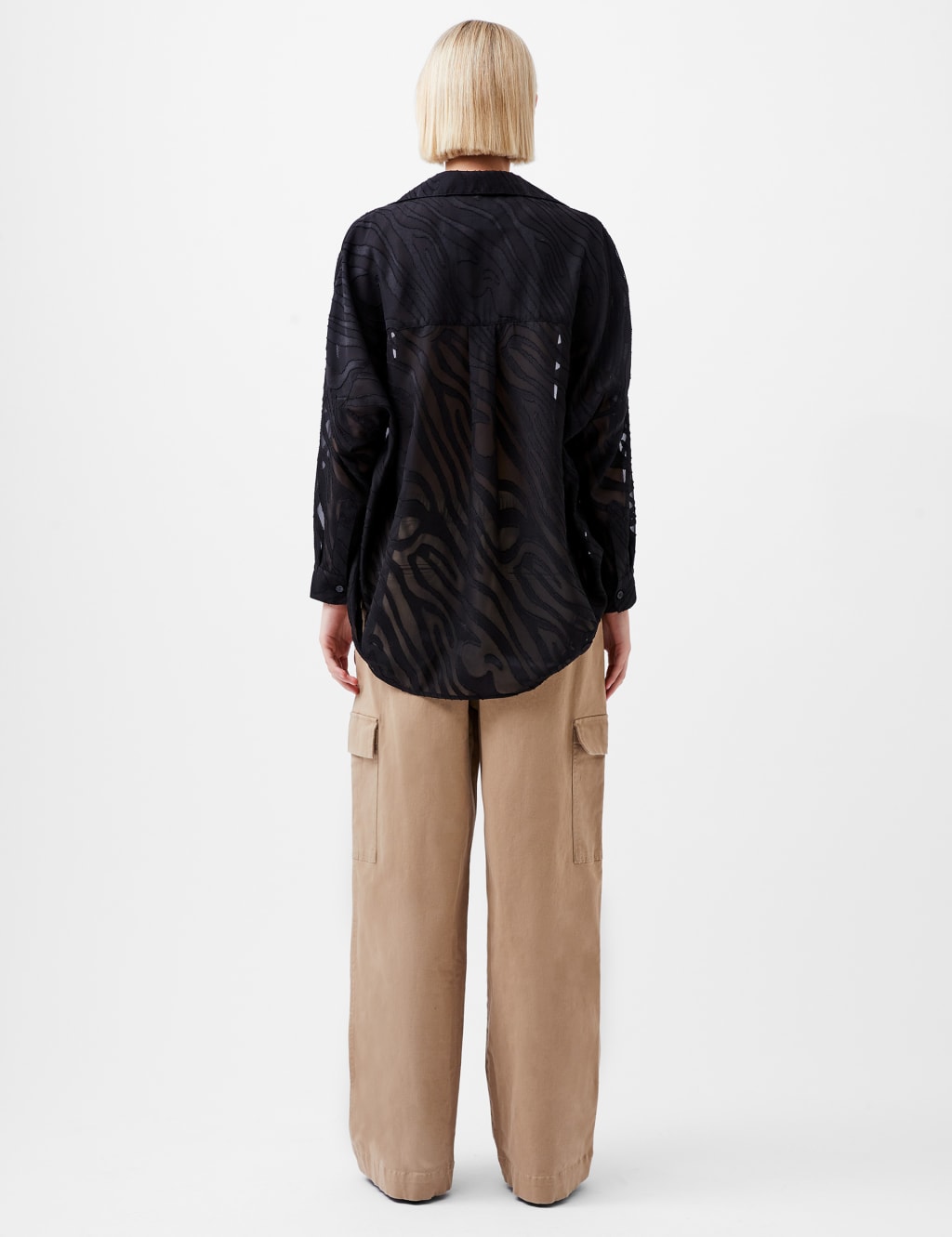 Devoré Zebra Popover Blouse 4 of 4
