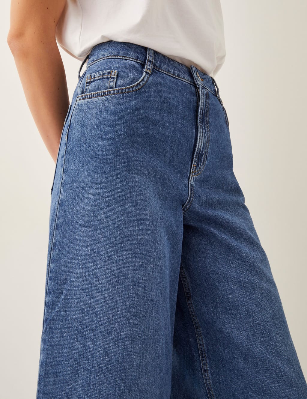 High Waisted Wide Leg Cropped Jeans 2 of 4