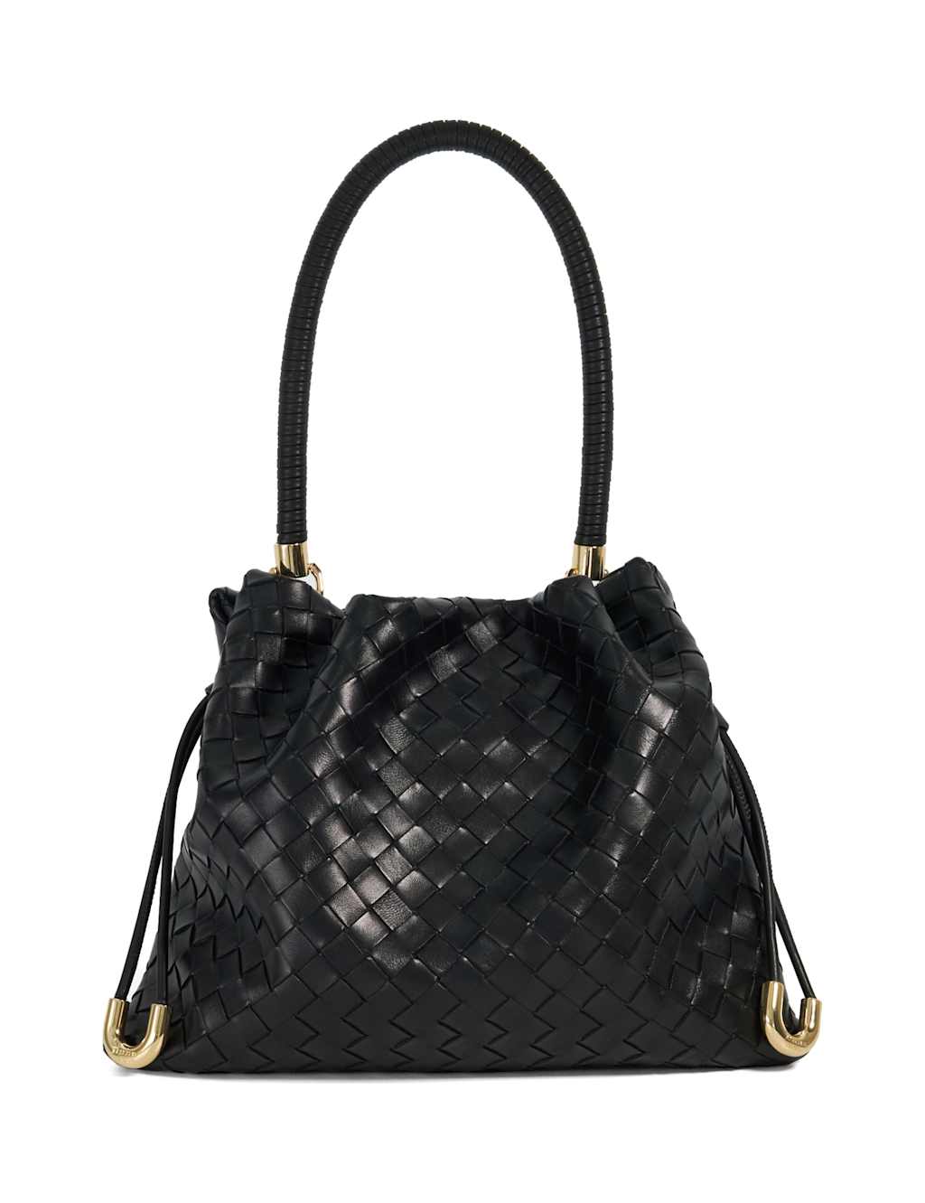 Leather Woven Grab Bag 1 of 6
