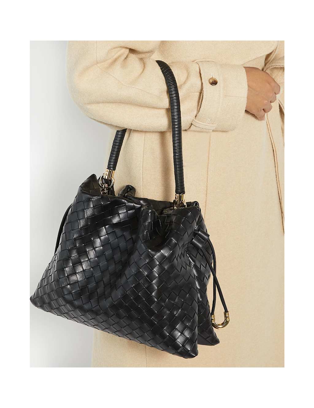 Leather Woven Grab Bag 2 of 6
