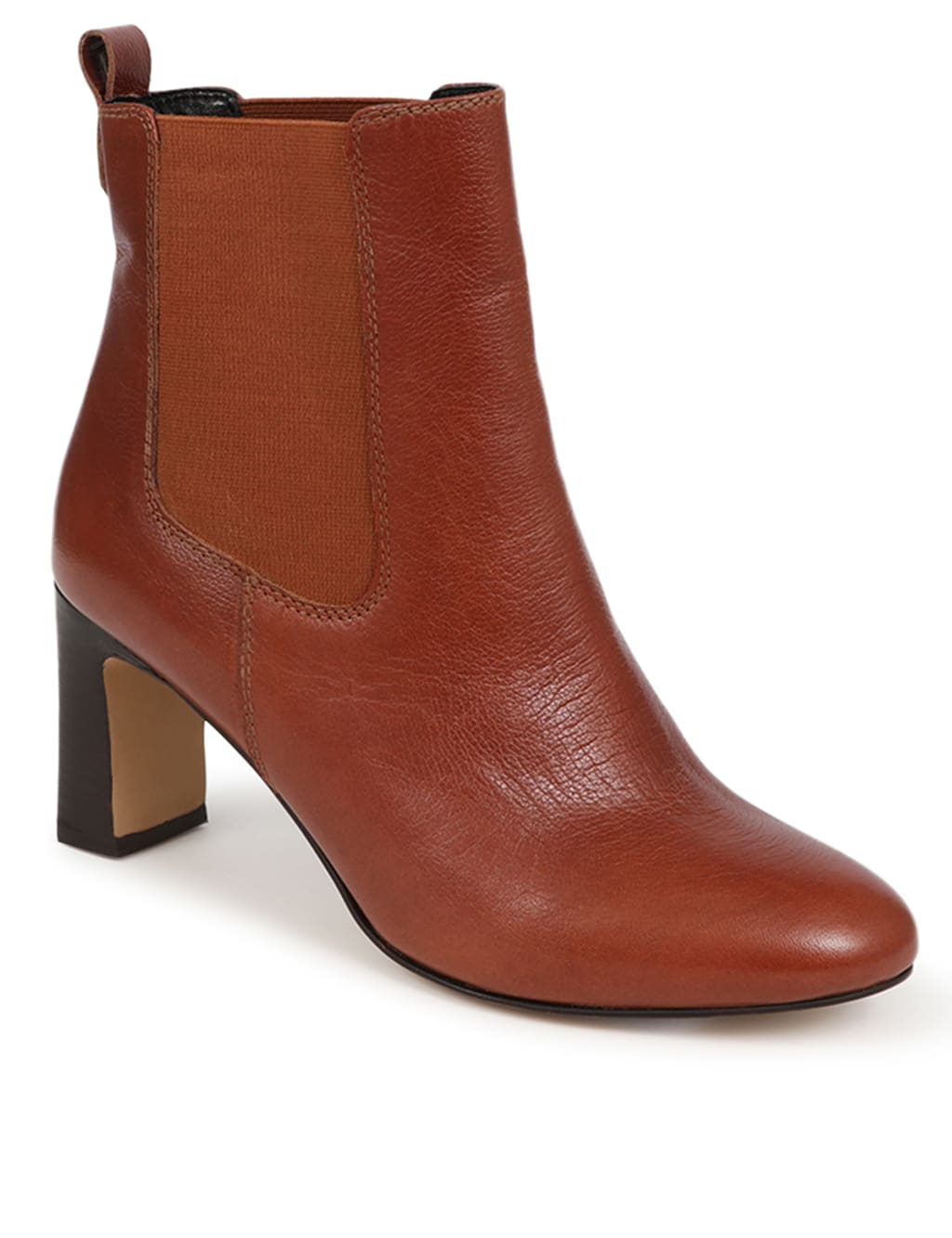 Leather Block Heel Ankle Boot 5 of 7
