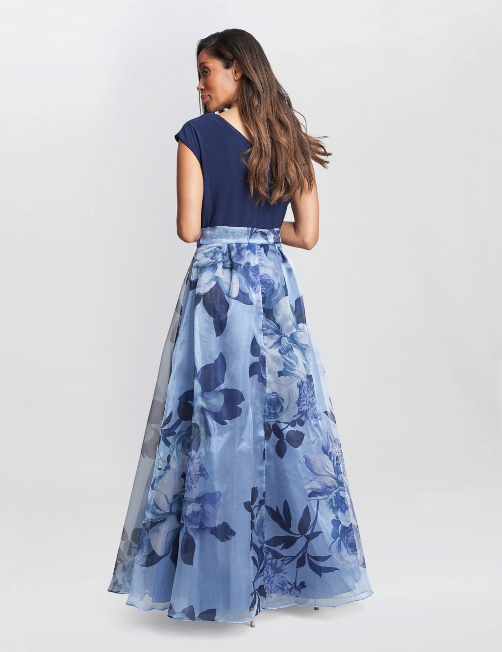 Floral Round Neck Maxi Waisted Dress 4 of 5