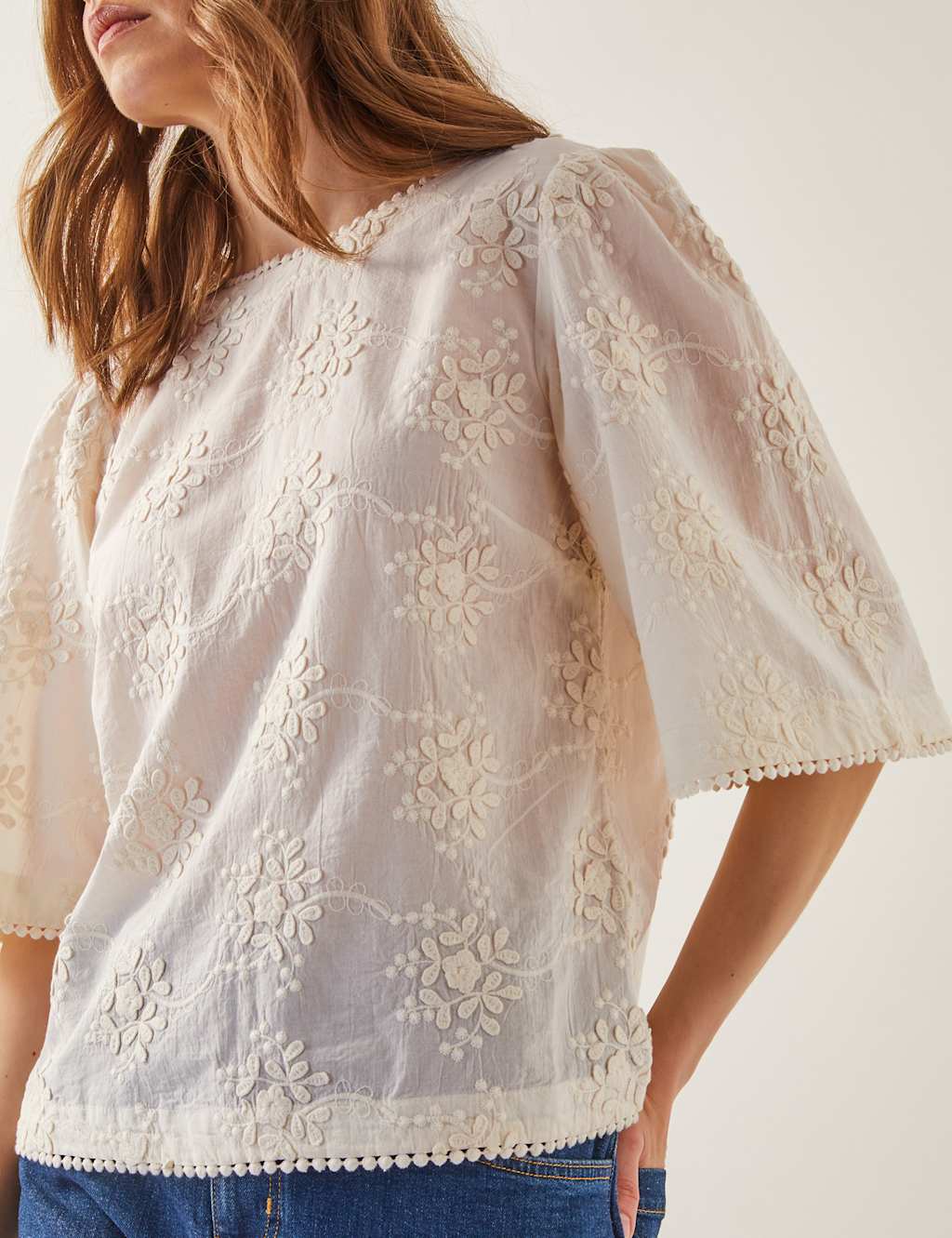 Pure Cotton Embroidered Blouse 2 of 4