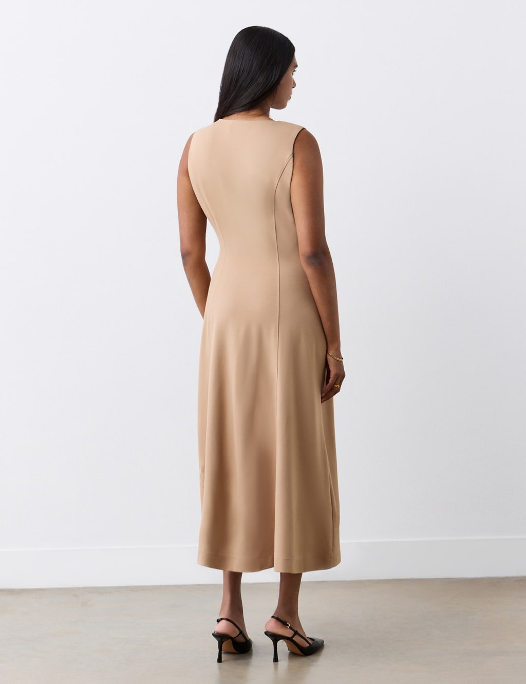 Jersey V-Neck Midi Dress 2 of 4