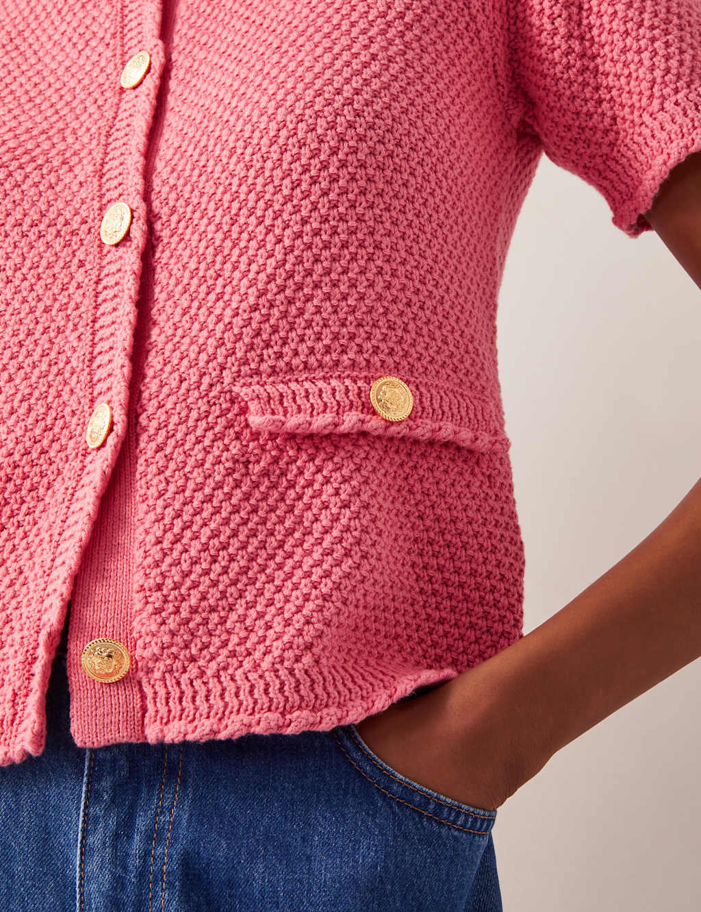 Pure Cotton Short Sleeve Cardigan 4 of 4