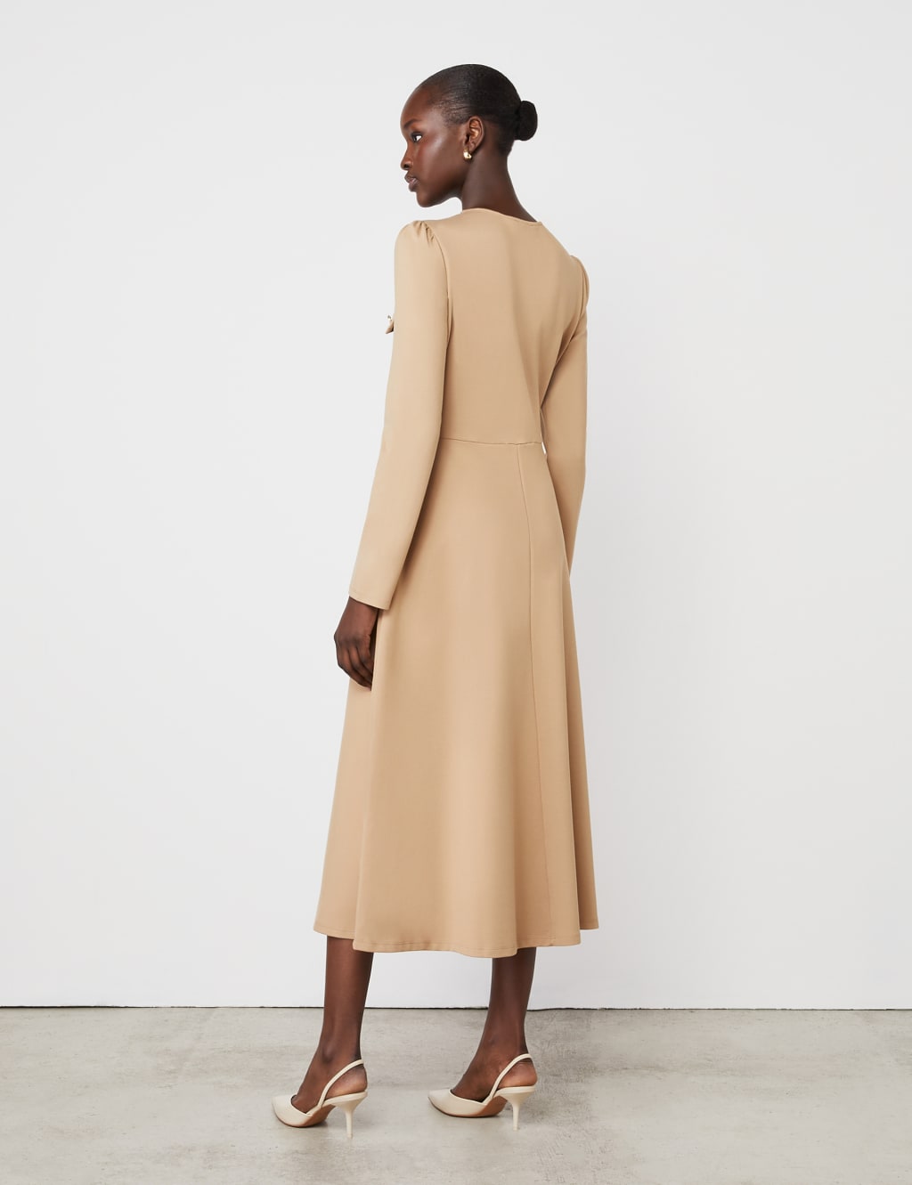 Ponte Jersey Button Front Midi Dress Finery London M S