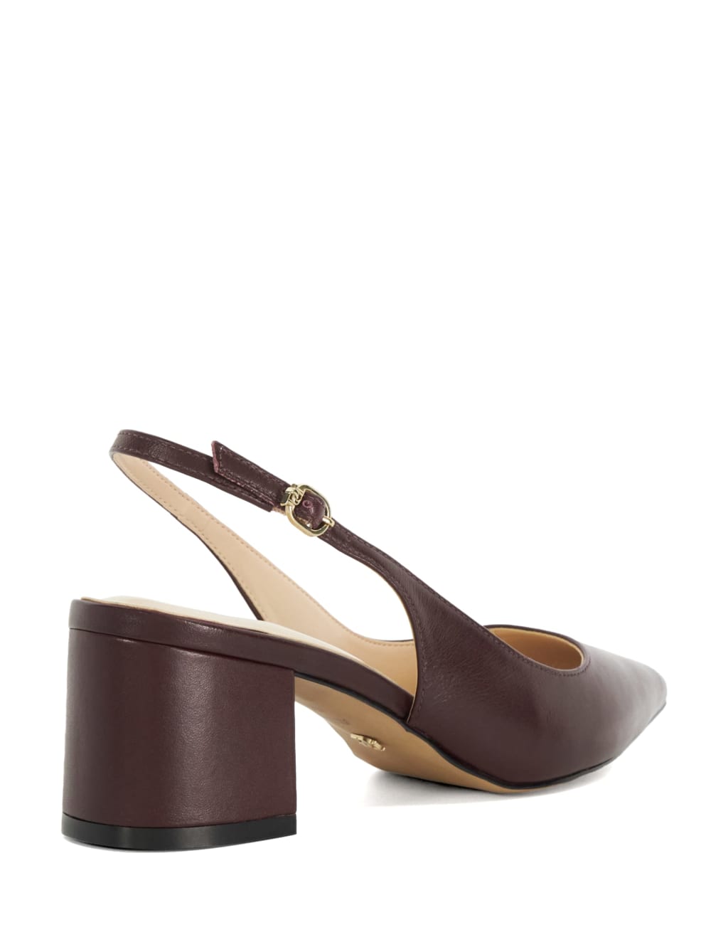 Leather Block Heel Slingback Court Shoes 4 of 4