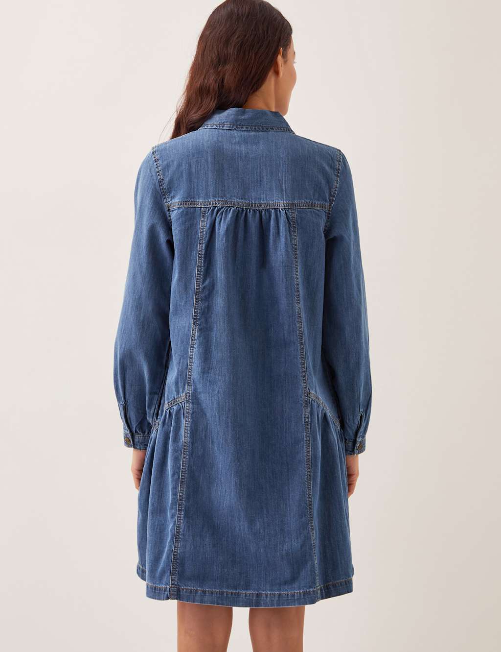 Pure Cotton Knee Length Shirt Dress 2 of 4