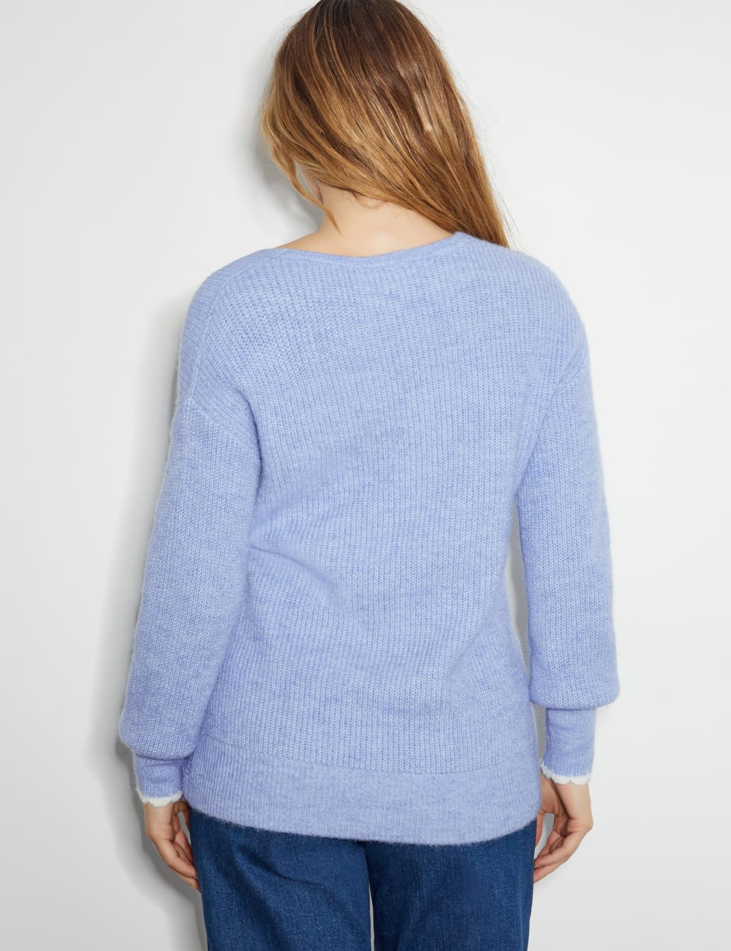 Textured V-Neck Mock Wrap Jumper 4 of 4