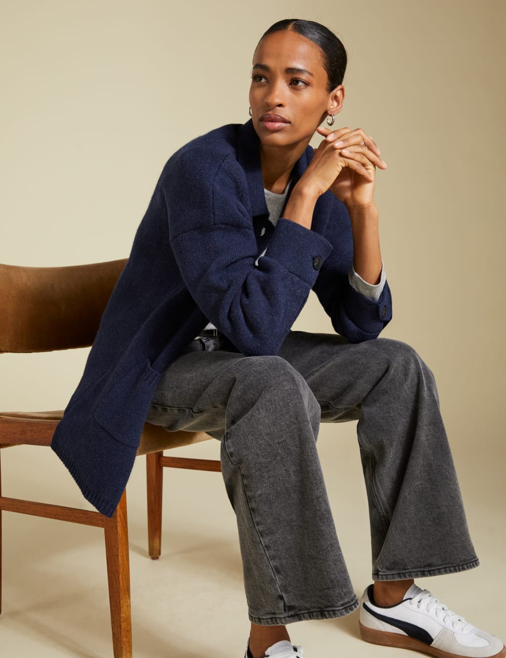 Merino Wool Blend Coatigan BAUKJEN M S