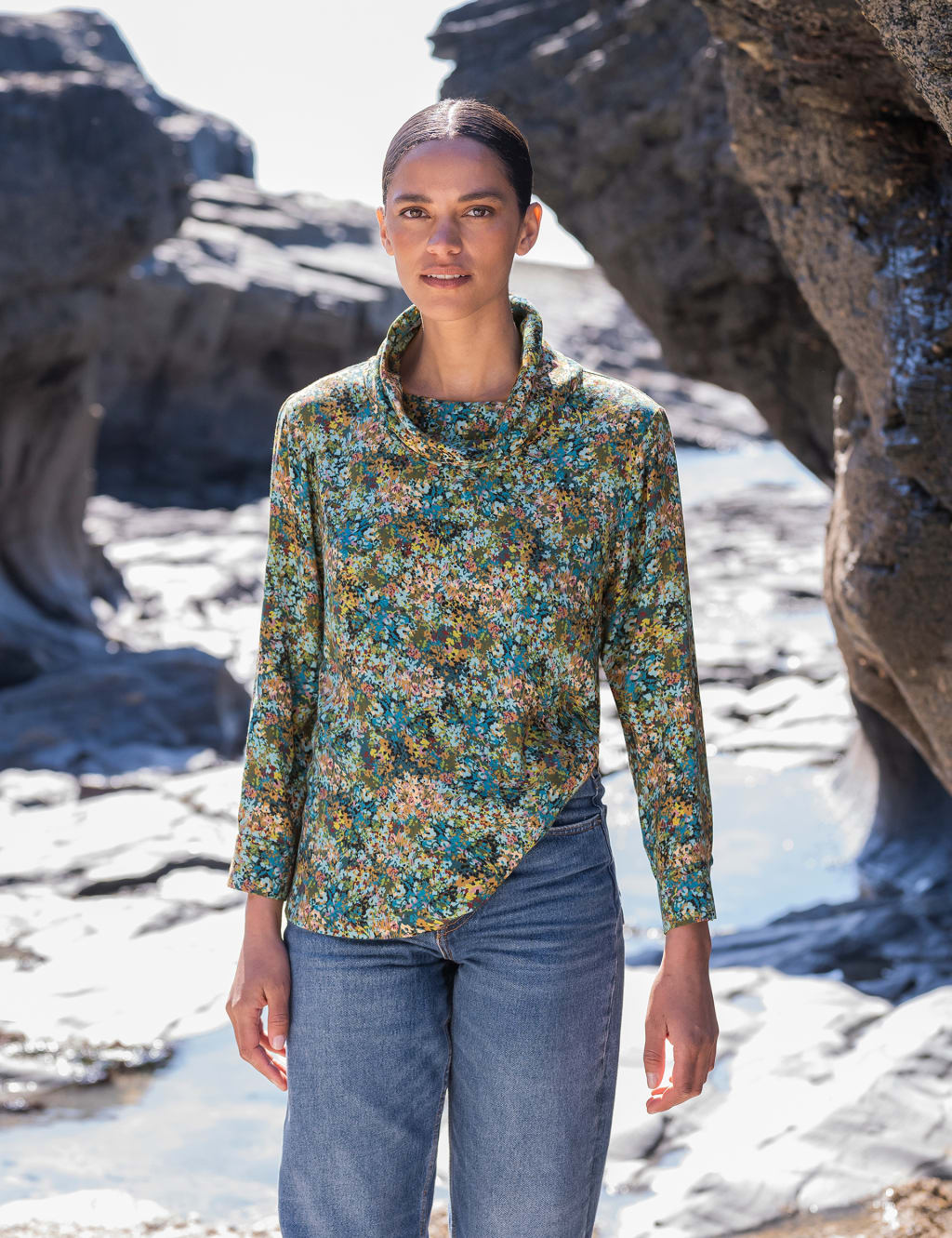 Printed Cowl Neck Top | Celtic & Co. | M&S