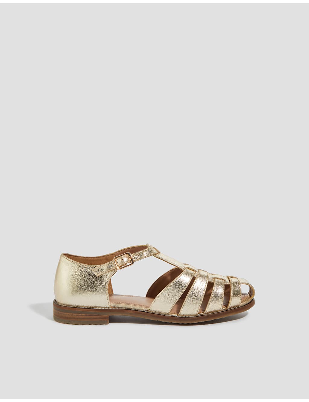 Leather Metallic Fisherman Sandals 1 of 3