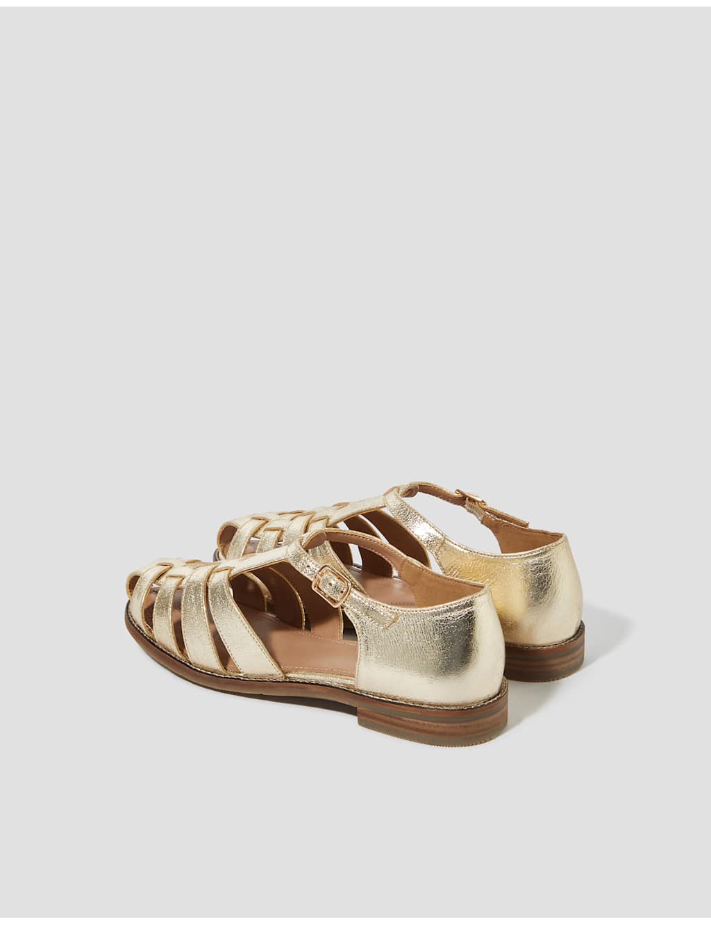 Leather Metallic Fisherman Sandals 2 of 3