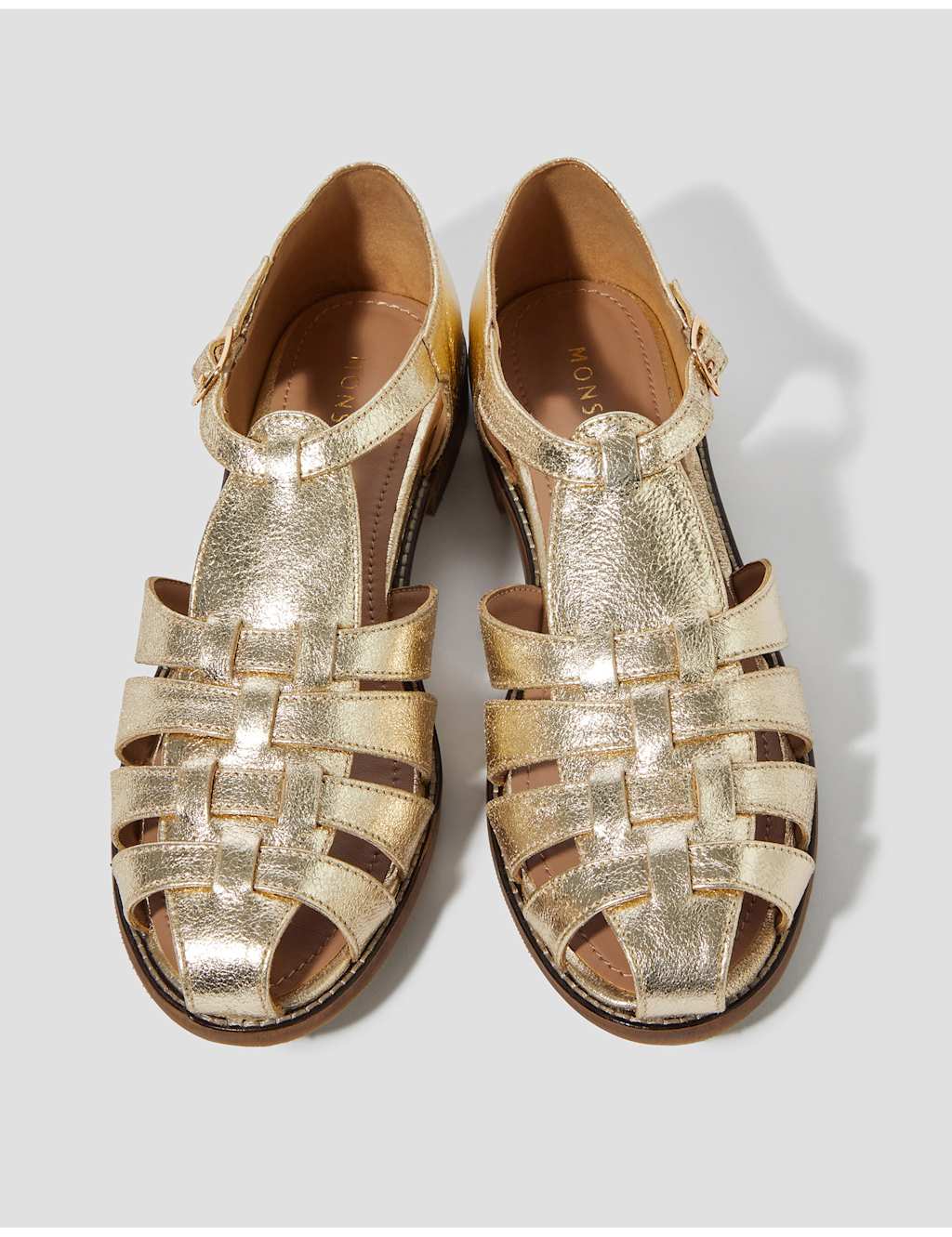 Leather Metallic Fisherman Sandals 3 of 3