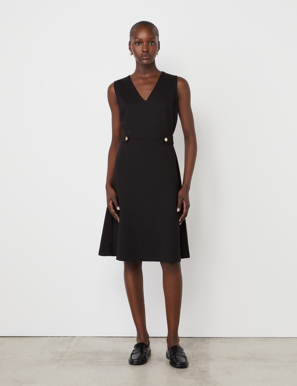 Ponte Jersey Pinafore Knee Length Dress