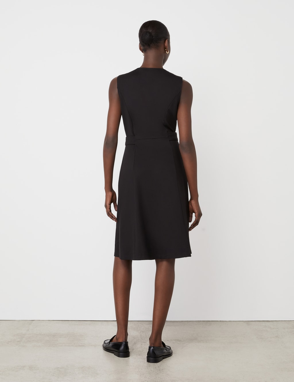 Ponte Jersey Pinafore Knee Length Dress 2 of 5