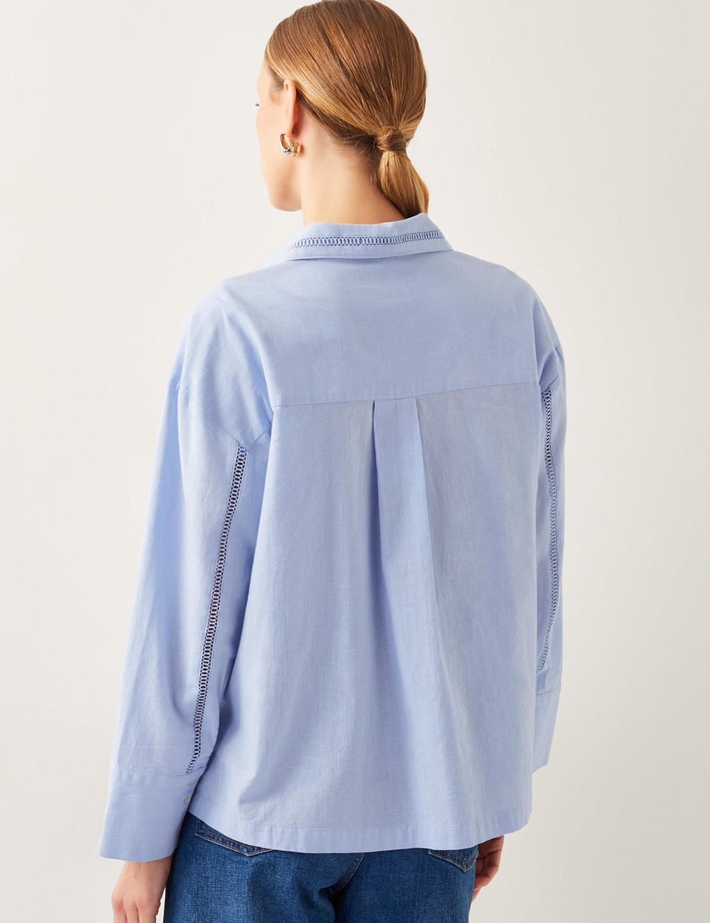 Pure Cotton Broderie Button Through Shirt 4 of 4