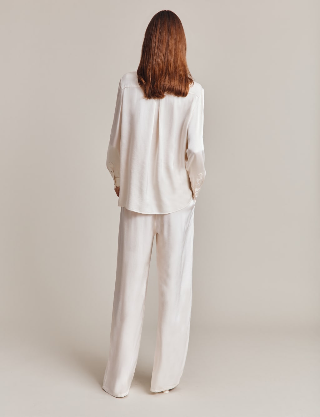 Satin Drawstring Wide Leg Trousers 3 of 5