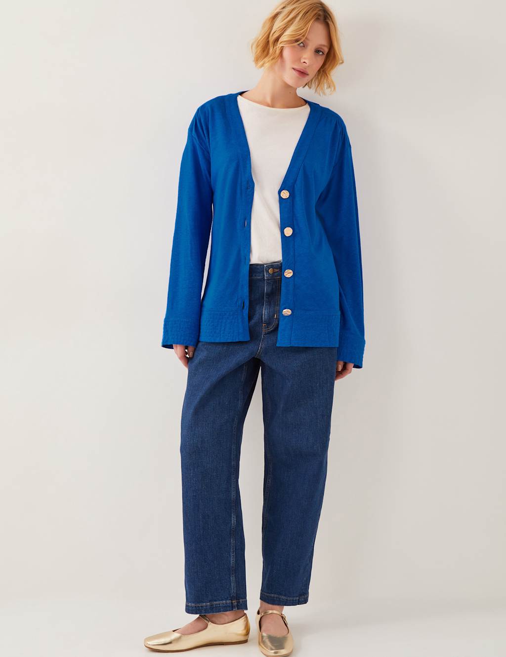 Linen Rich V-Neck Midi Cardigan 2 of 4