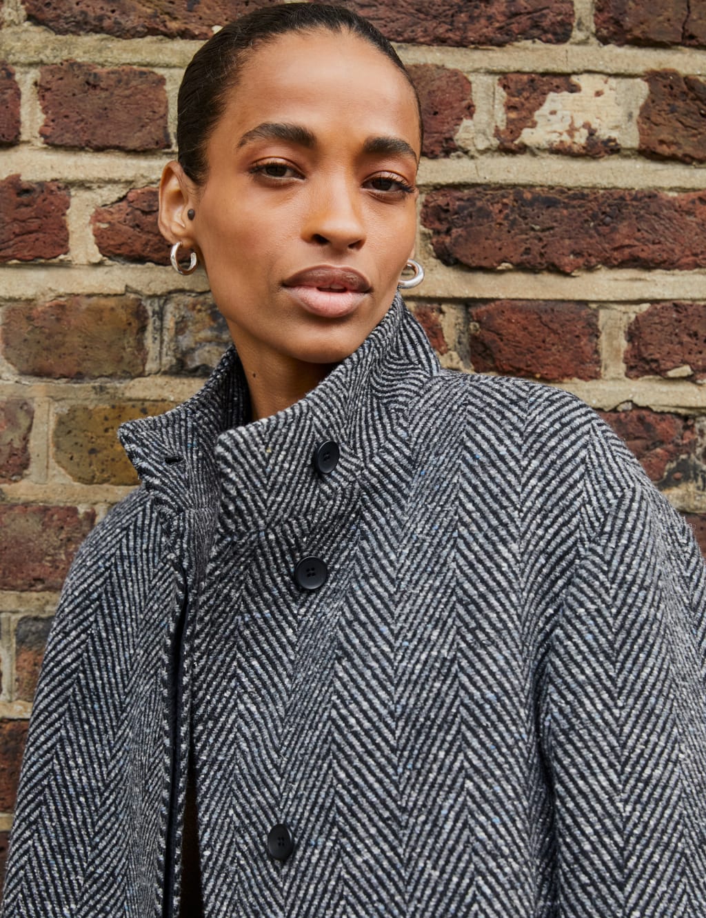 Wool blend herringbone coat 2025