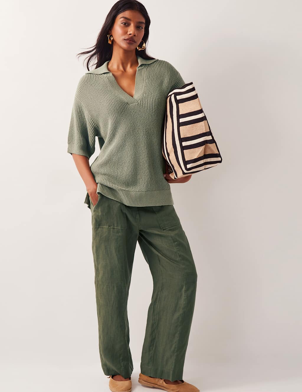 Cotton Rich Collared Knitted Top 2 of 4