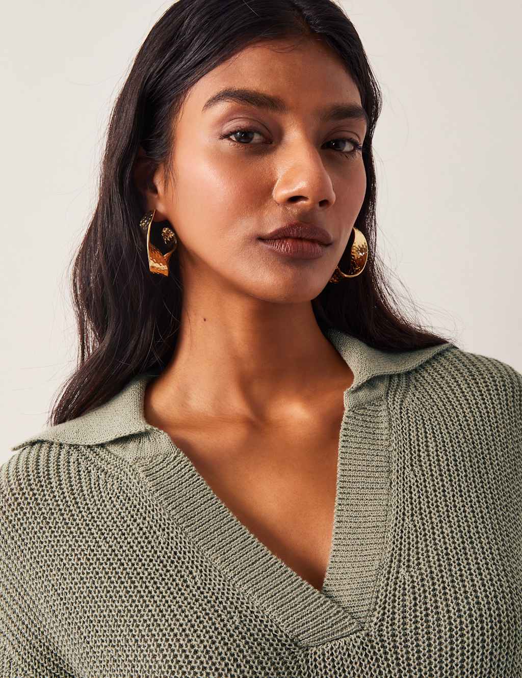 Cotton Rich Collared Knitted Top 3 of 4