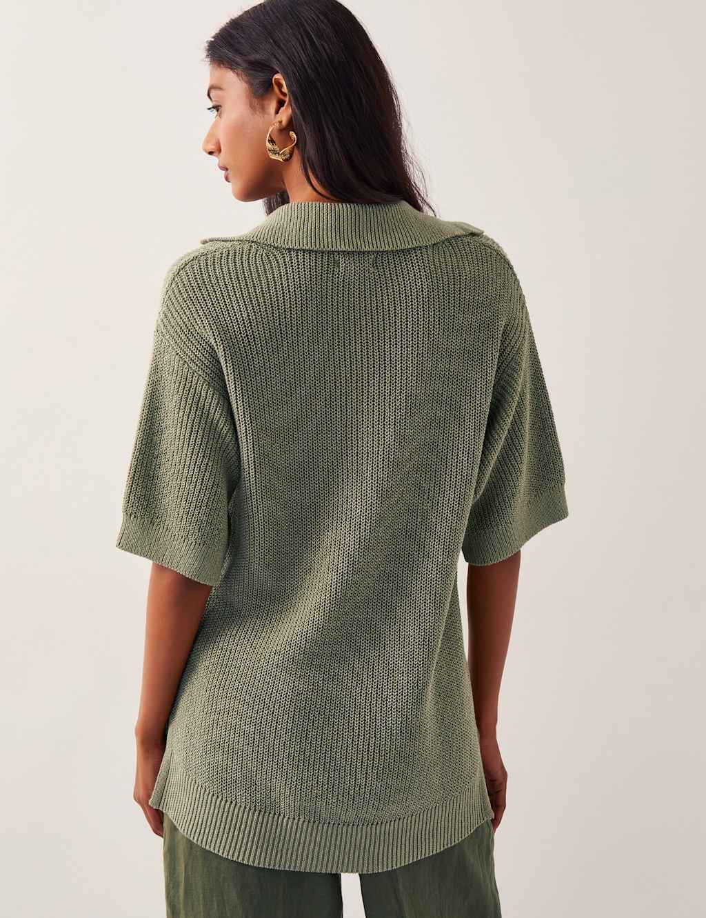 Cotton Rich Collared Knitted Top 4 of 4