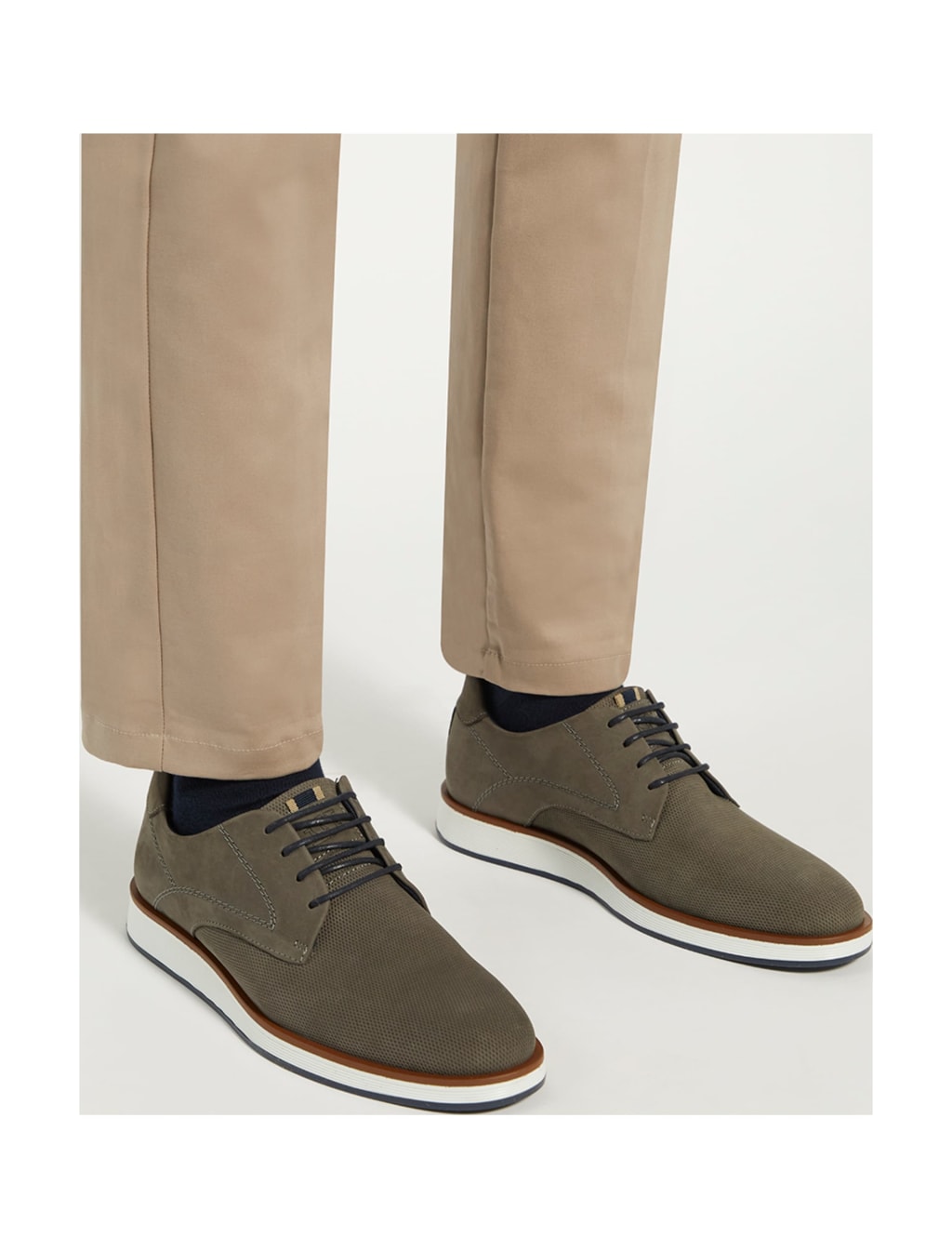 Wide Fit Leather Trainer Shoes 2 of 6