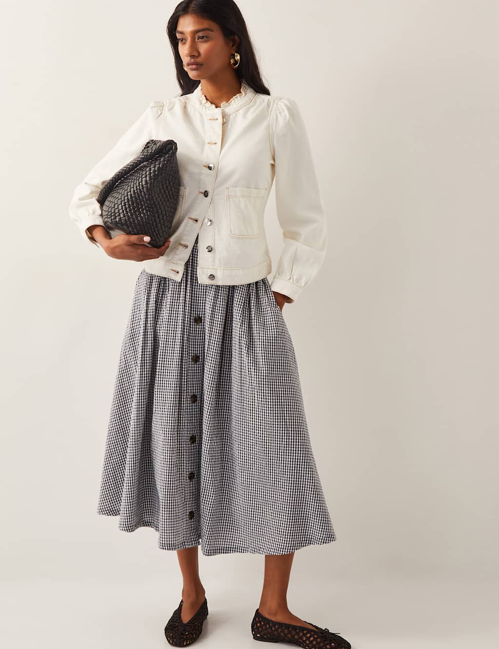 Cotton Rich Frill Neck Short Jacket 2 of 5