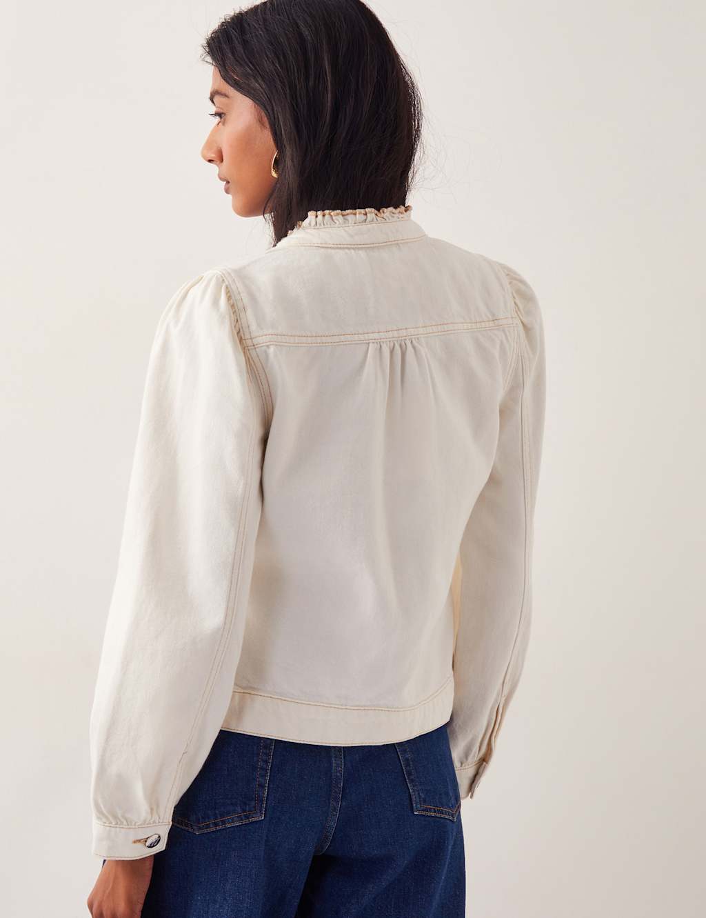 Cotton Rich Frill Neck Short Jacket 3 of 5