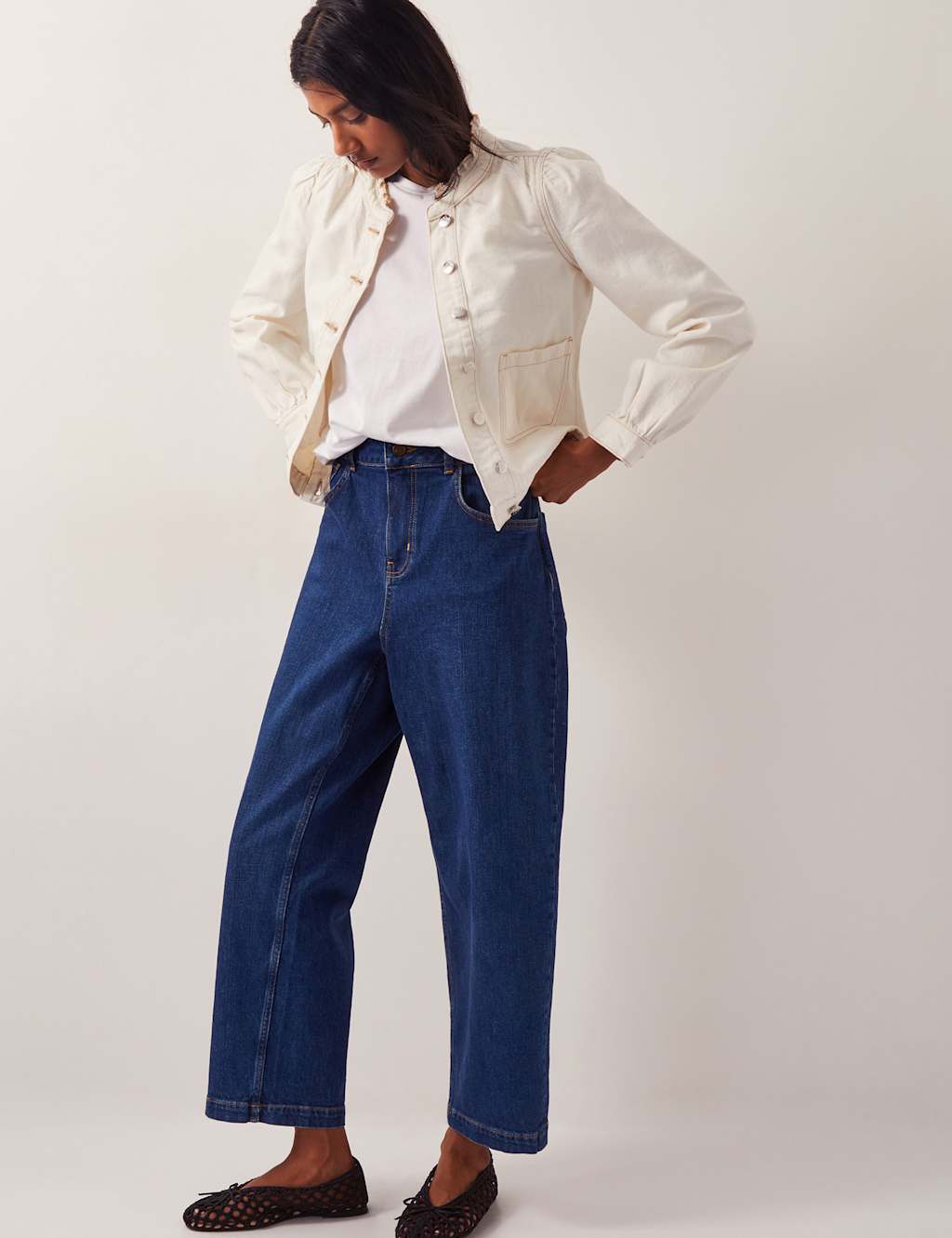 Cotton Rich Frill Neck Short Jacket 4 of 5