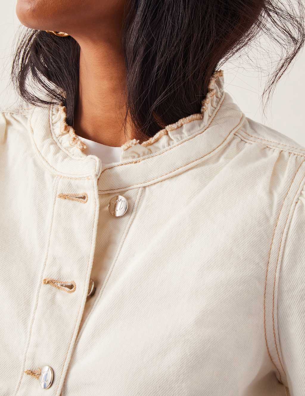 Cotton Rich Frill Neck Short Jacket 5 of 5
