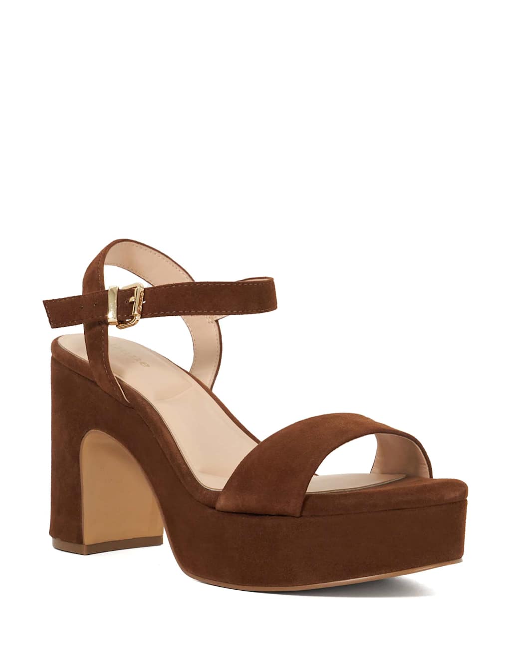 Suede Platform Block Heel Sandals 3 of 5