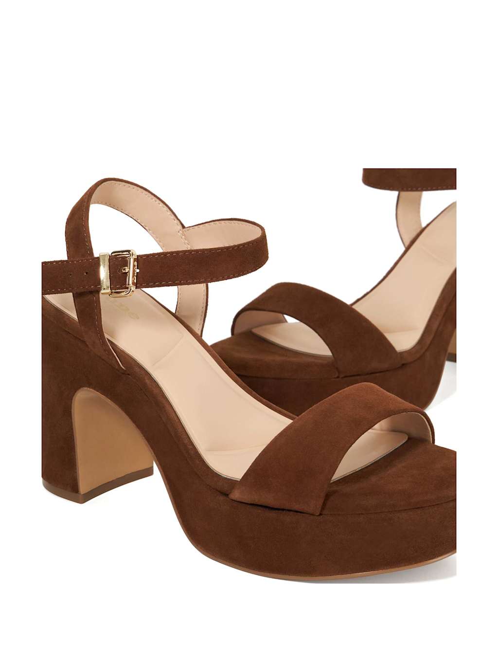 Suede Platform Block Heel Sandals 4 of 5