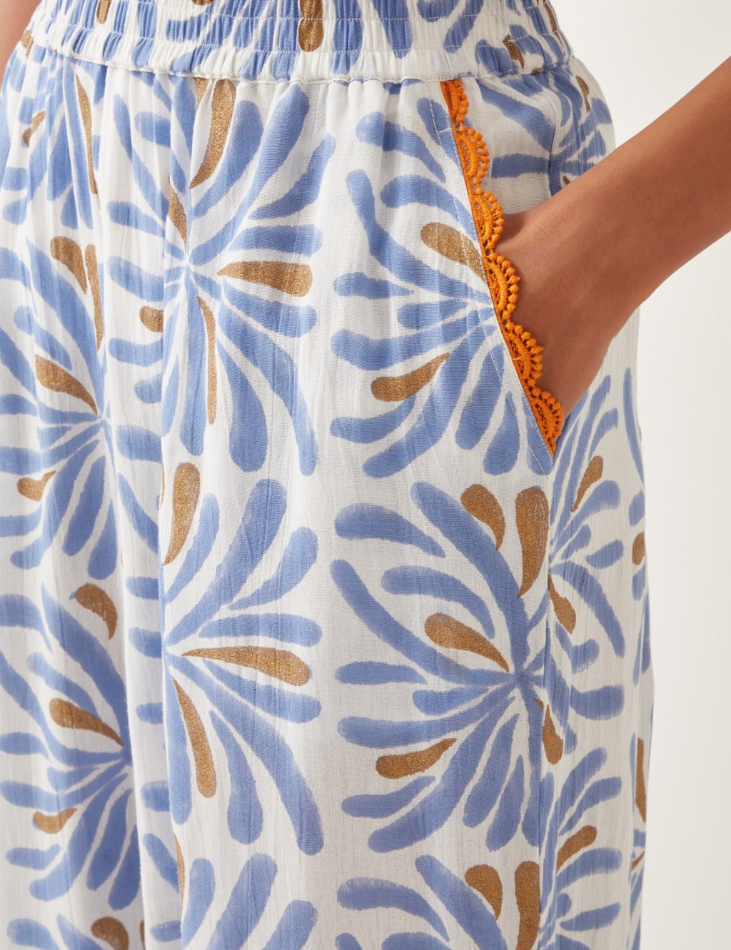 Printed Elasticated Waist Cuffed Trousers 3 of 5