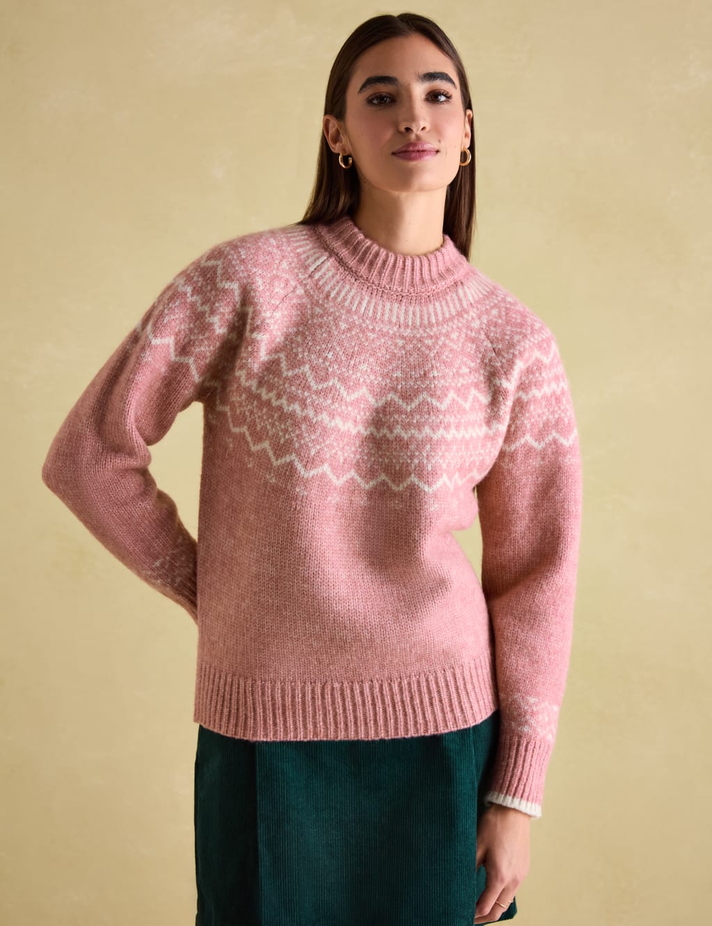 Fair Isle Crew Neck Jumper with Wool 1 of 6