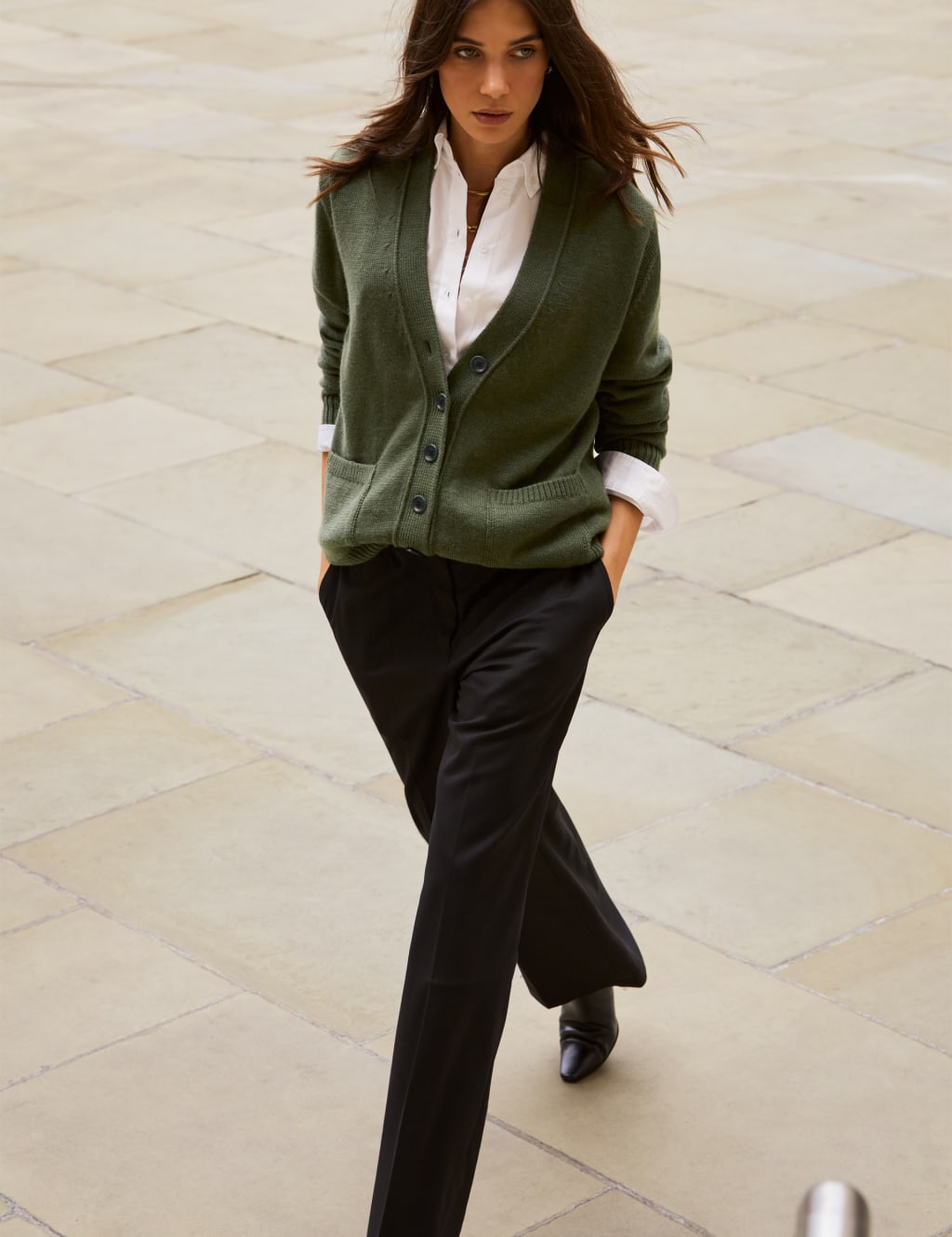 Wool Blend Straight Leg Trousers 4 of 4