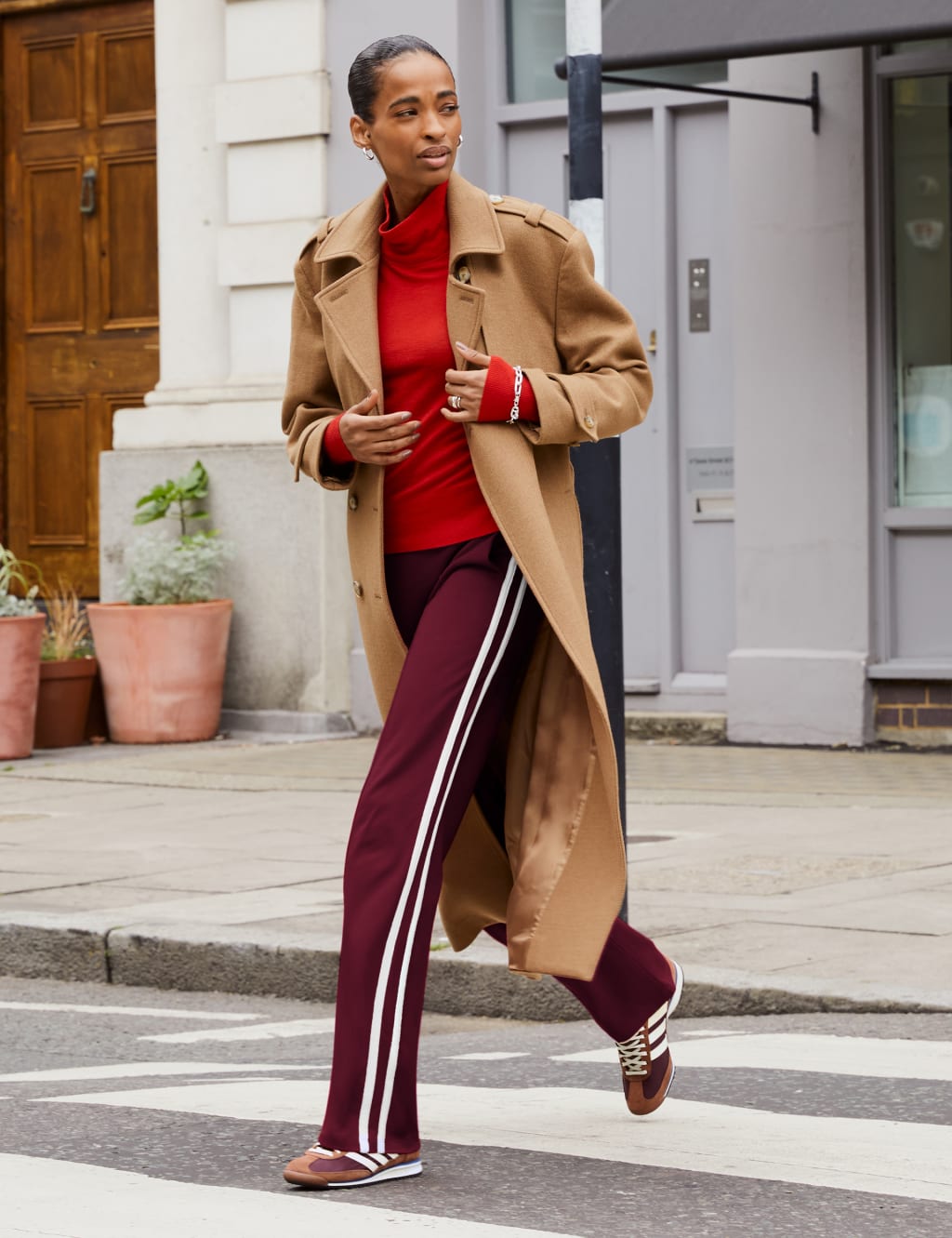 Side Stripe Wide Leg Trousers BAUKJEN M S