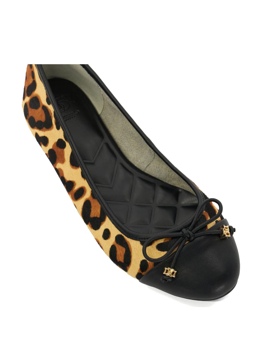 Dune leopard print ballet pumps store