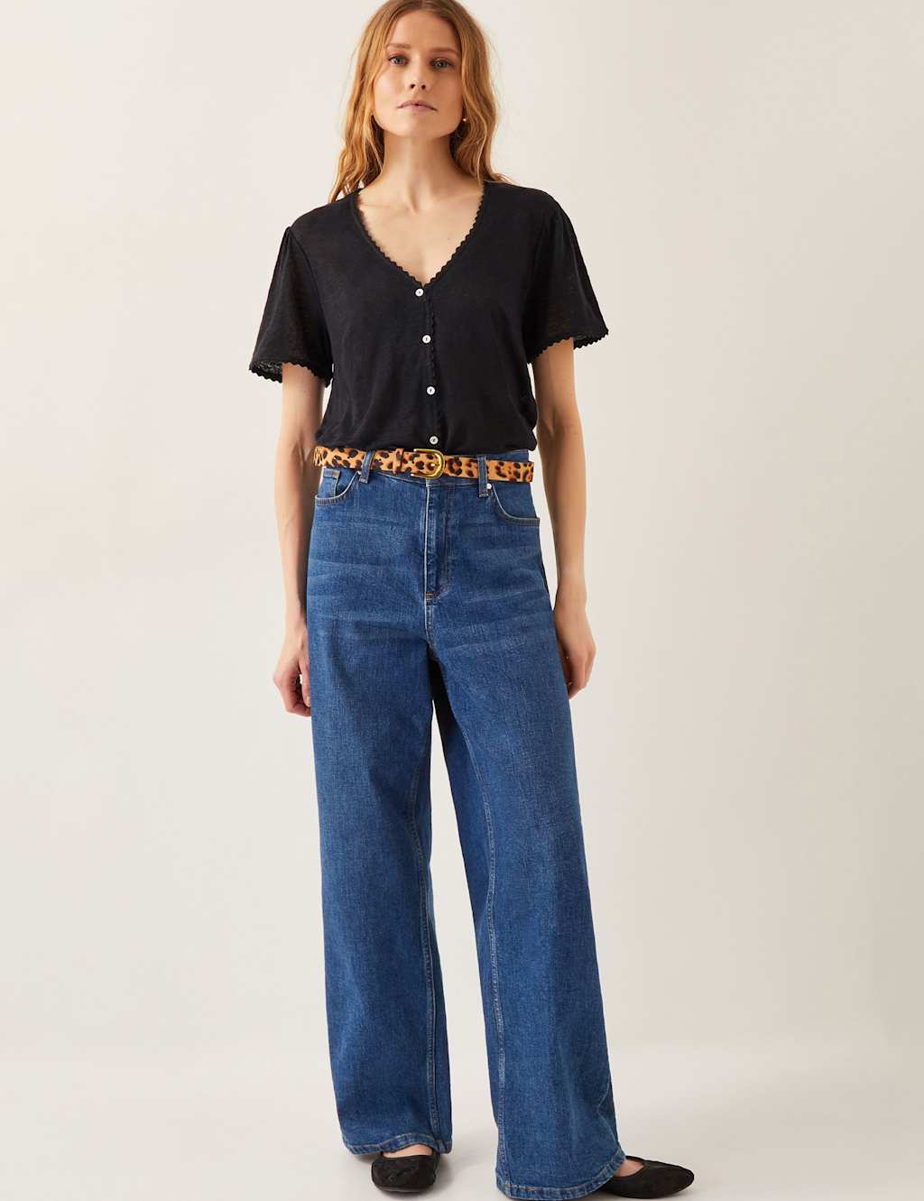 Pure Linen Button Through T-Shirt 3 of 5