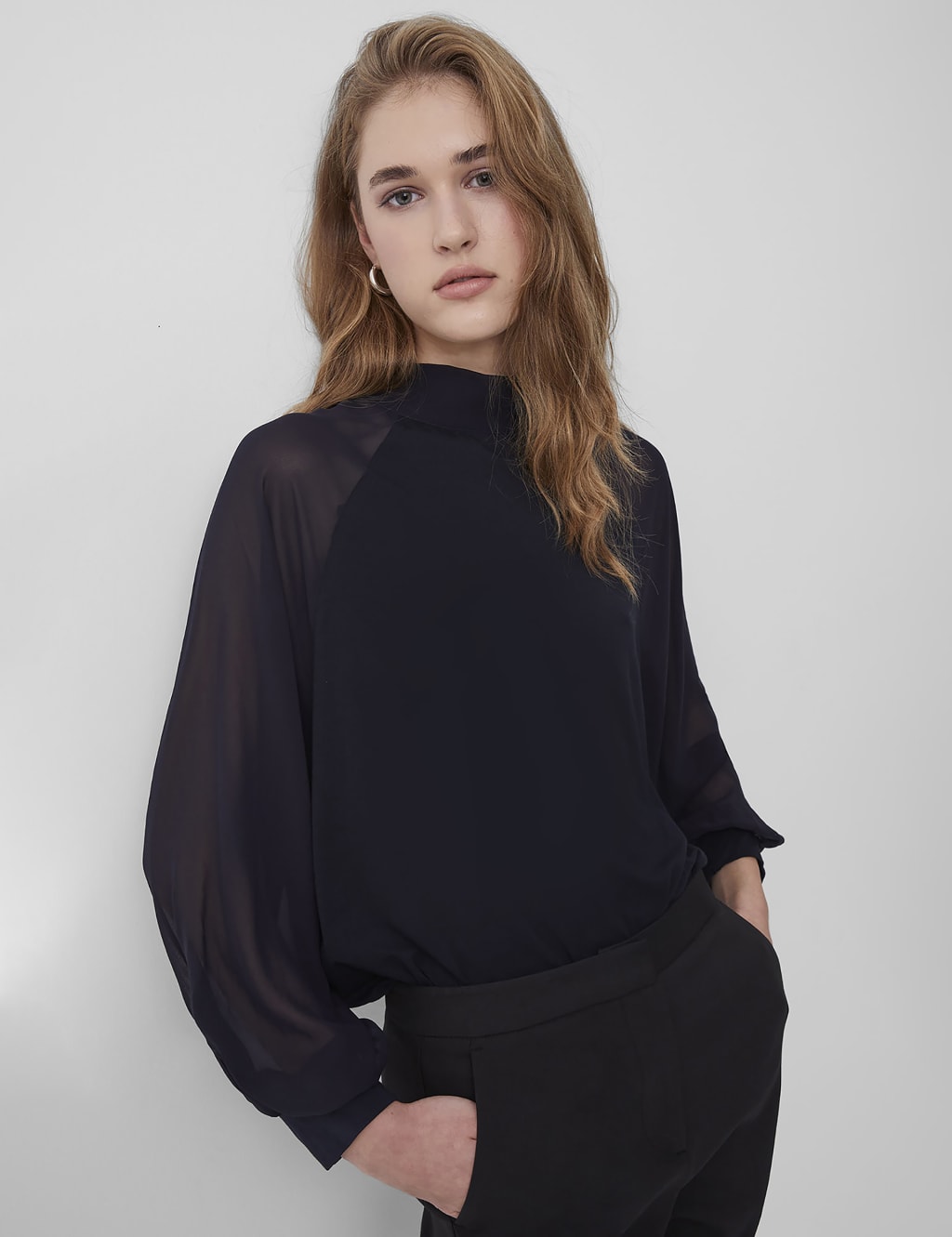 Blouson Sleeve Relaxed Long Sleeve Top 2 of 2