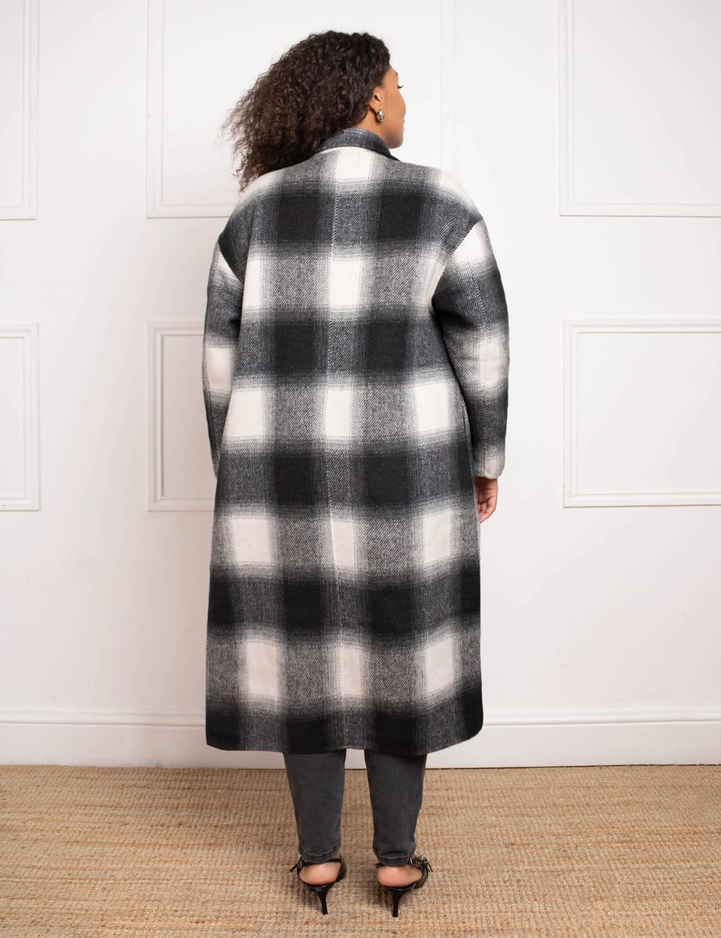 Plaid long peacoat new arrivals