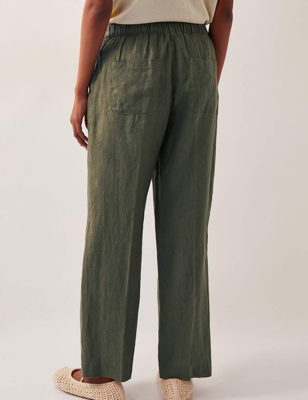 Pure Linen Regular Straight Leg Trousers 2 of 4