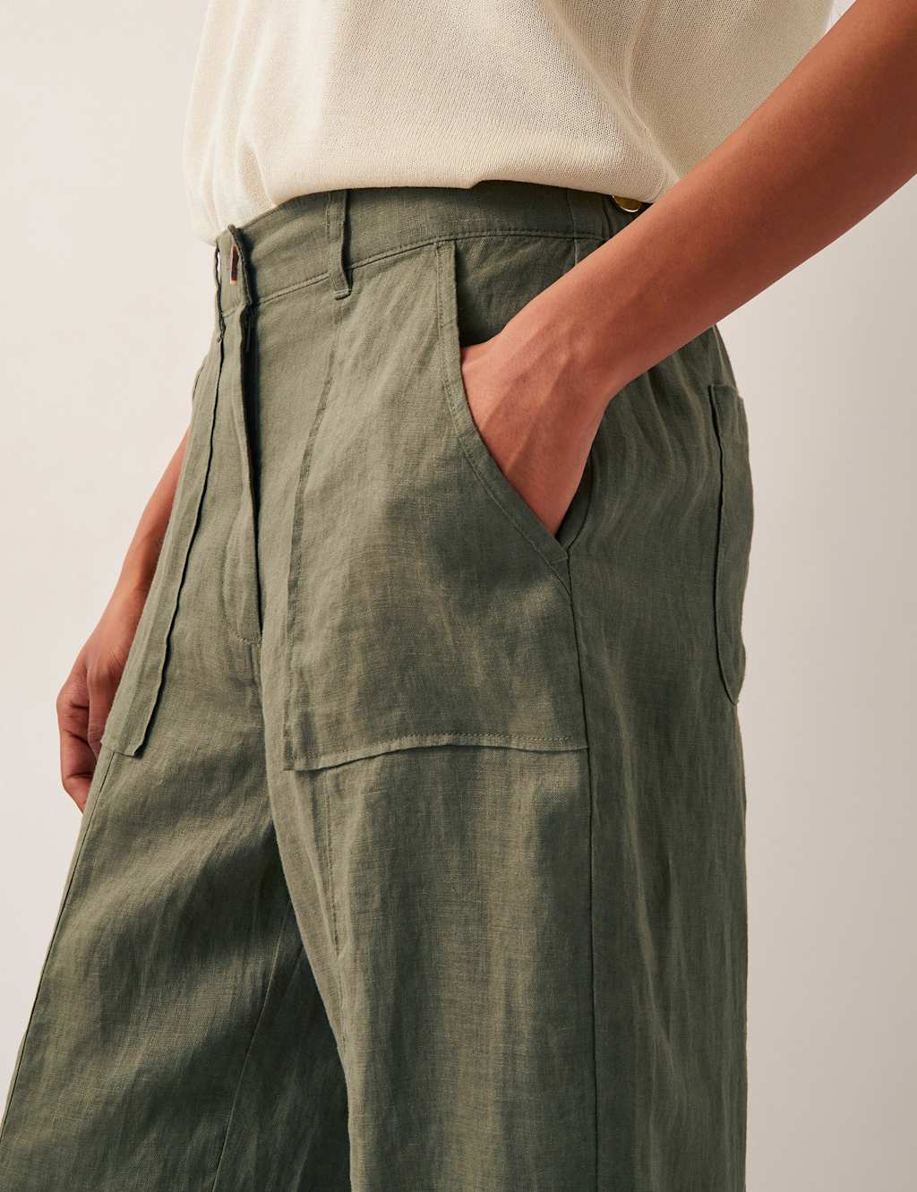 Pure Linen Regular Straight Leg Trousers 4 of 4