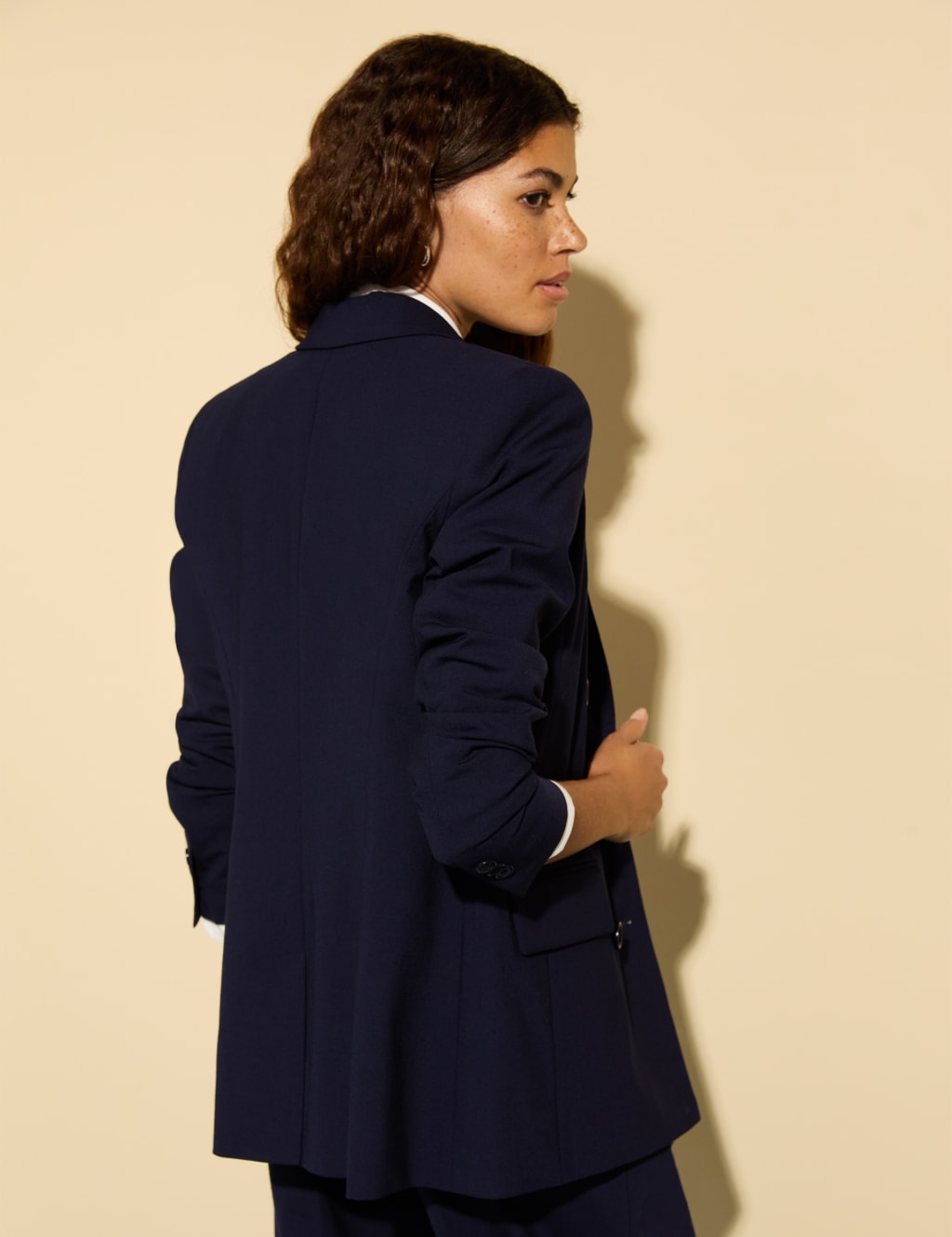 Wool Blend Tailored Double Breasted Blazer 4 of 4